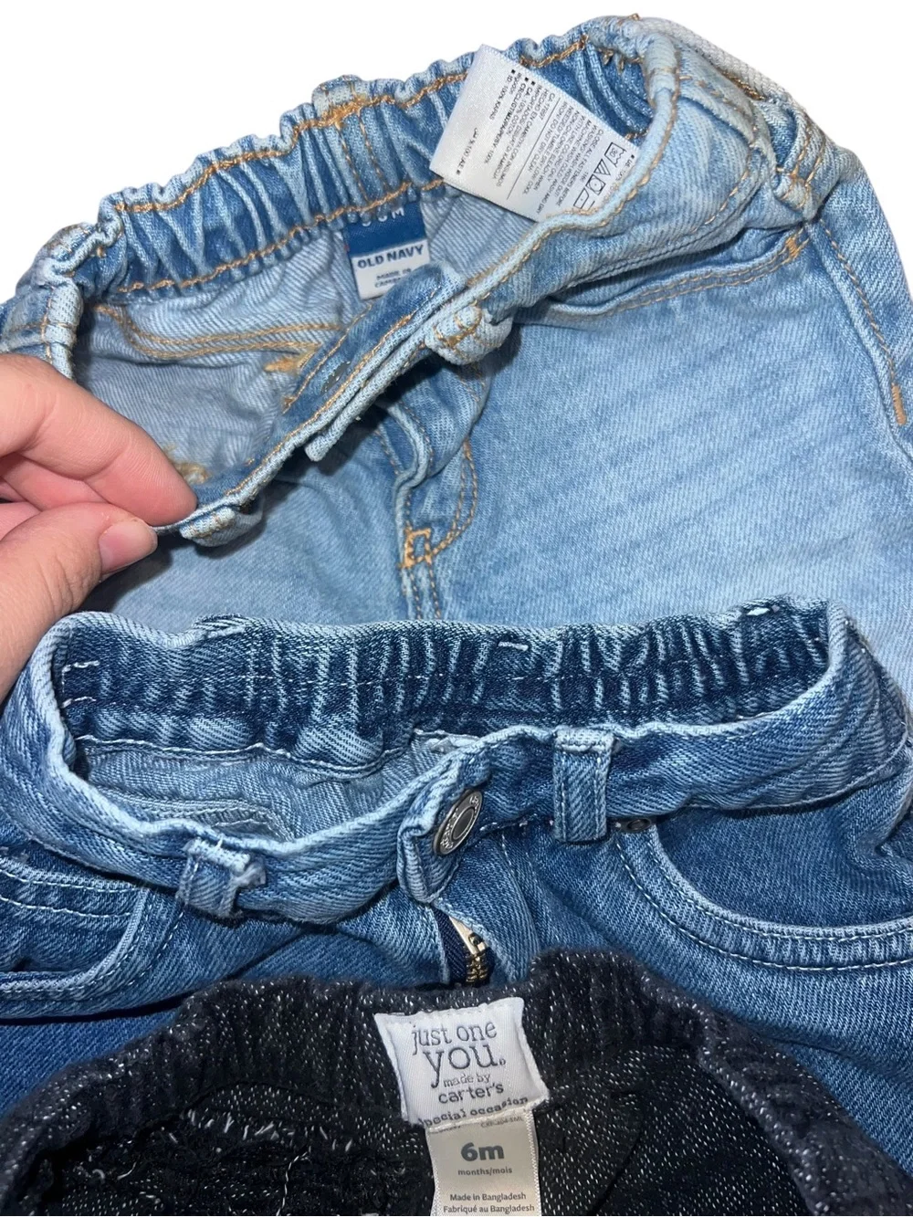 Old Navy baby jeans & short bundle - Black, Navy, Light Blue, Dark Blue